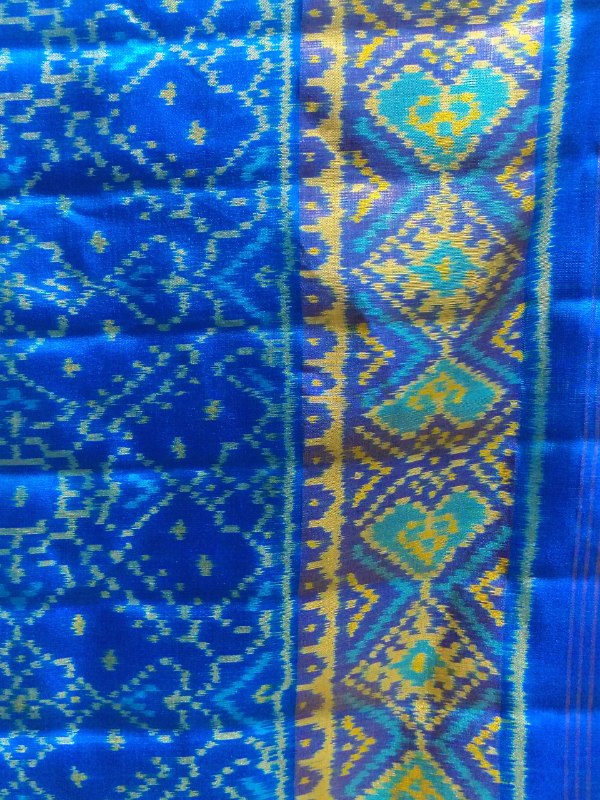 Royal Blue SINGAL IKAT Patola Silk Saree