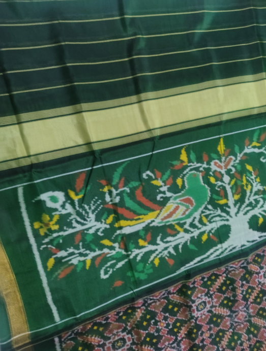 Rajwadi Green SINGAL IKAT Patola Saree