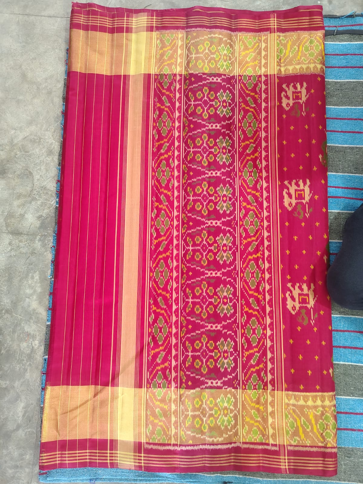 Royal Rani Pink SINGAL IKAT Patola Silk Saree