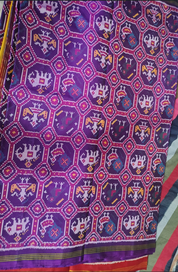 Royal Violet Heritage SEMI IKAT Patola Silk Saree