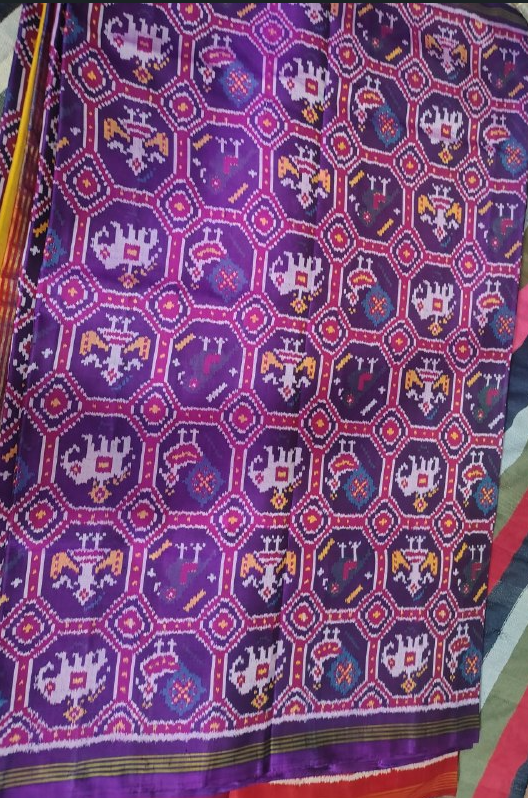 Royal Violet Heritage SEMI IKAT Patola Silk Saree