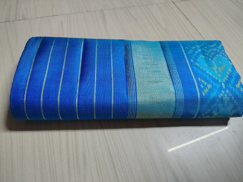Royal Blue SINGAL IKAT Patola Silk Saree