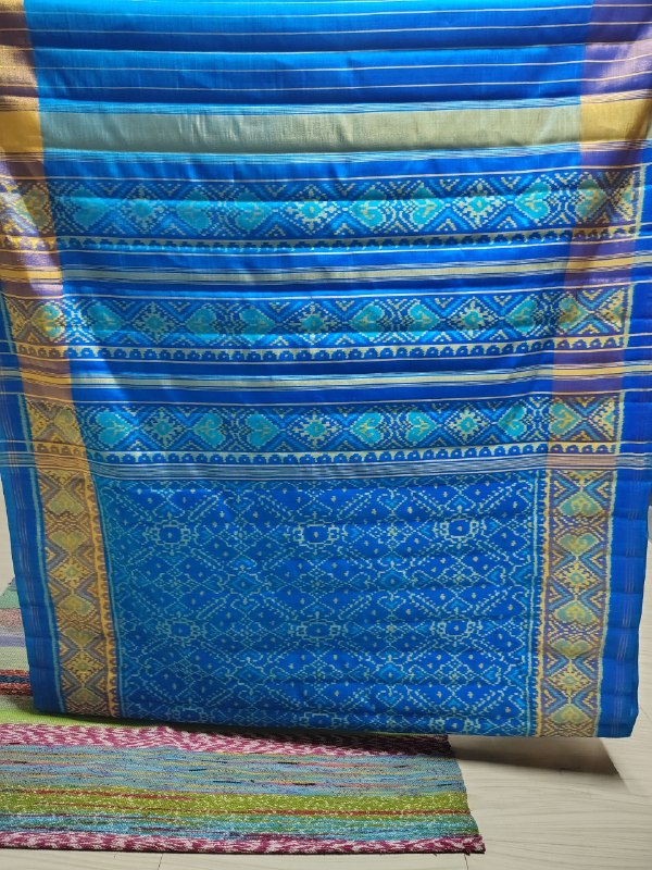 Royal Blue SINGAL IKAT Patola Silk Saree
