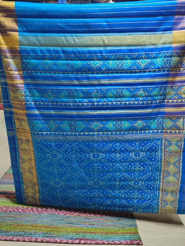 Royal Blue SINGAL IKAT Patola Silk Saree