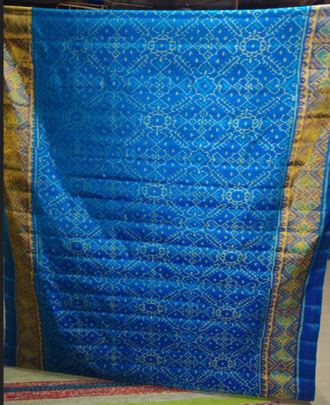 Royal Blue SINGAL IKAT Patola Silk Saree