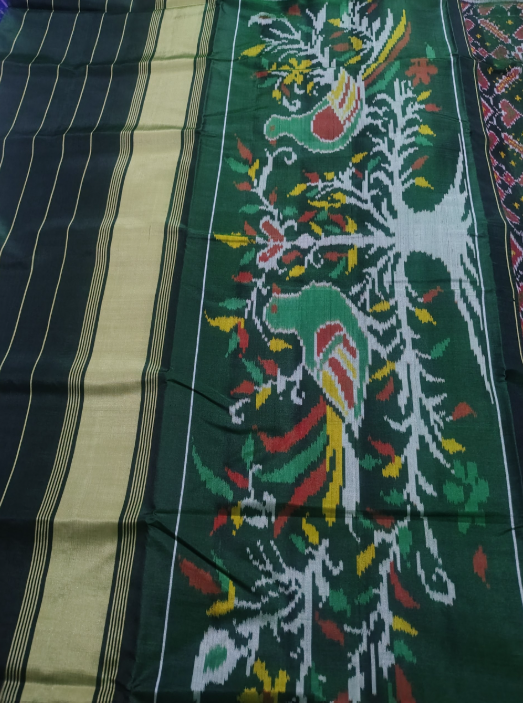 Rajwadi Green SINGAL IKAT Patola Saree