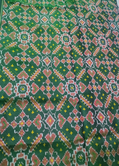 Rajwadi Green SINGAL IKAT Patola Saree