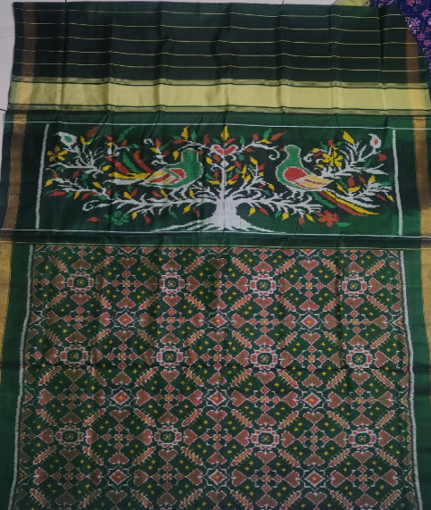 Rajwadi Green SINGAL IKAT Patola Saree