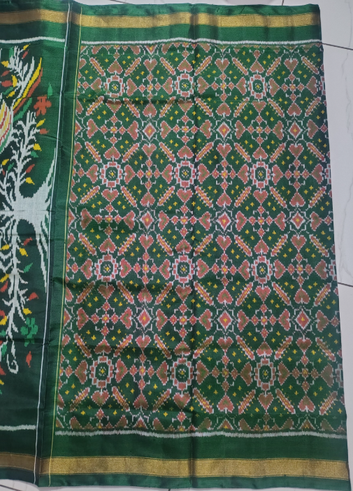 Rajwadi Green SINGAL IKAT Patola Saree