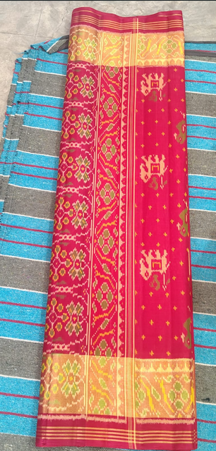 Royal Rani Pink SINGAL IKAT Patola Silk Saree